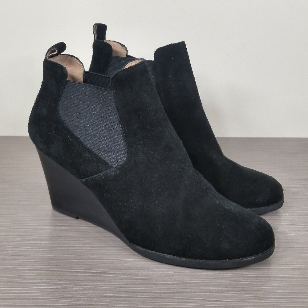 Caslon Willa Wedge Bootie, Black Suede, Womens Size 8.5 M